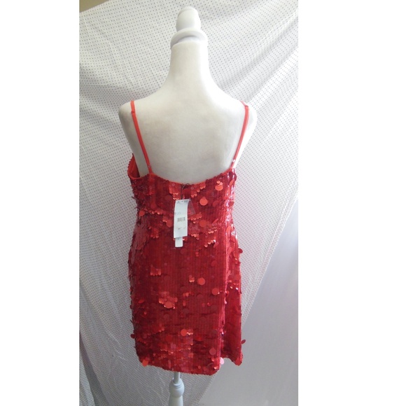NWT ASOS EDITION Drape Side RED SEQUIN Party COCKTAIL Cami MINI DRESS US 10 - Picture 12 of 13